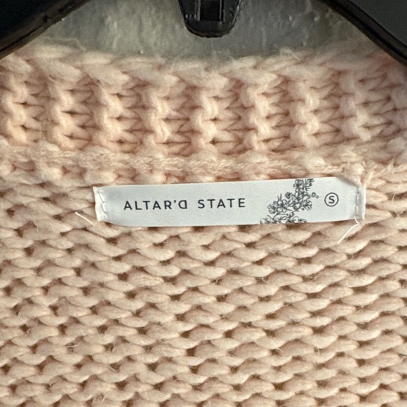 Altar'd State Pink Cardigan with Floral Accents - Picture 4 of 7
